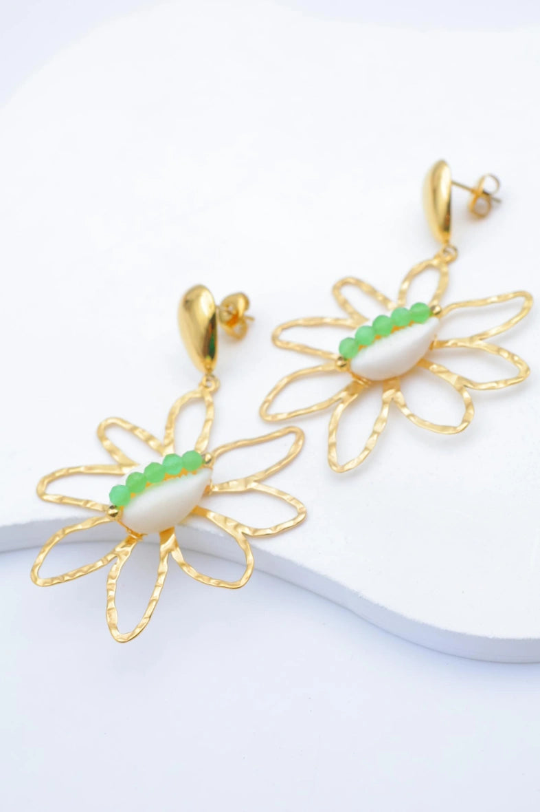 Boucles d'oreilles en acier inoxydable - VERT