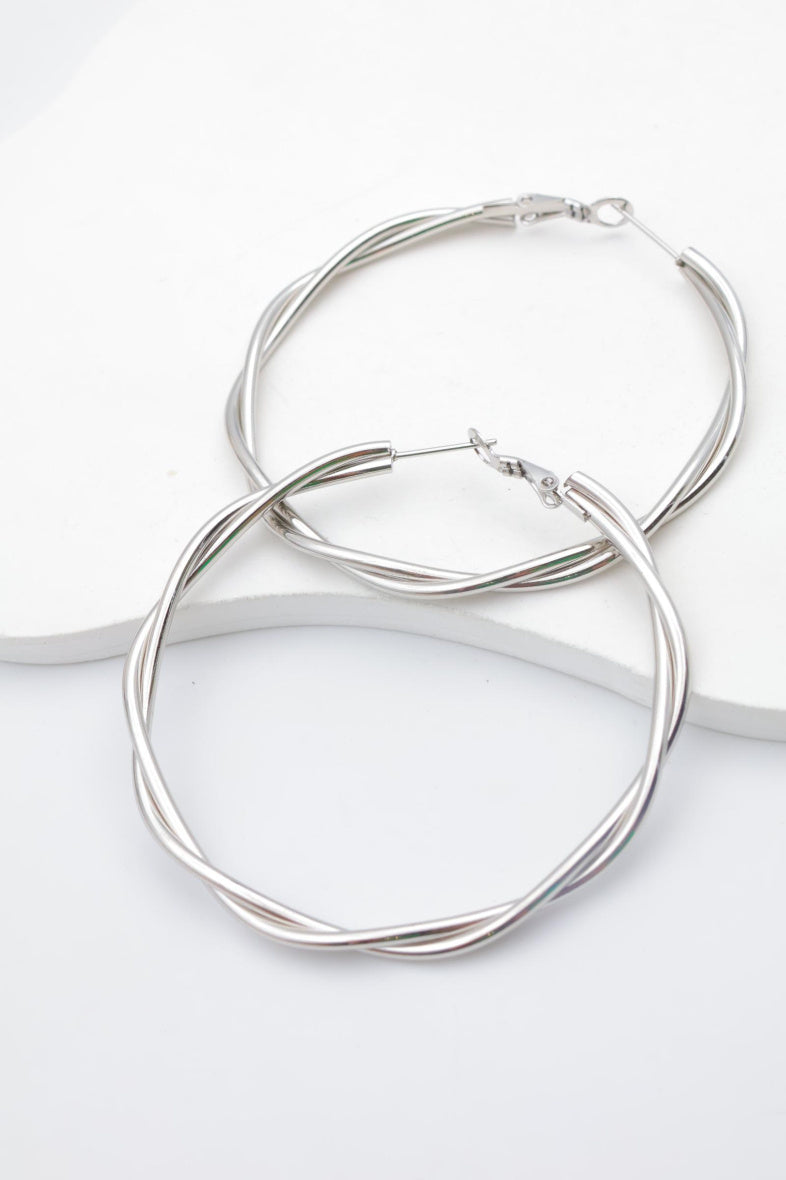 Boucles d'oreilles en acier inoxydable - ARGENT
