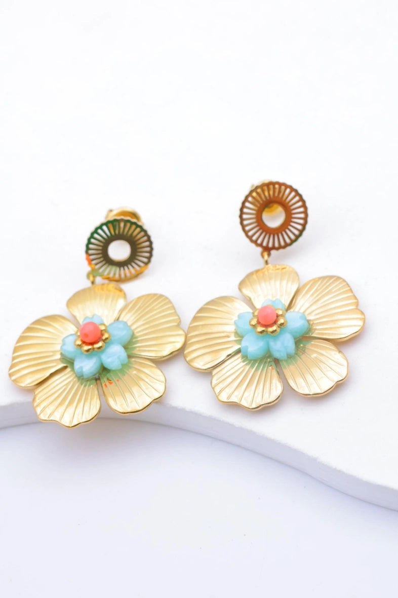 Boucles d'oreilles en acier inoxydable - BLEU
