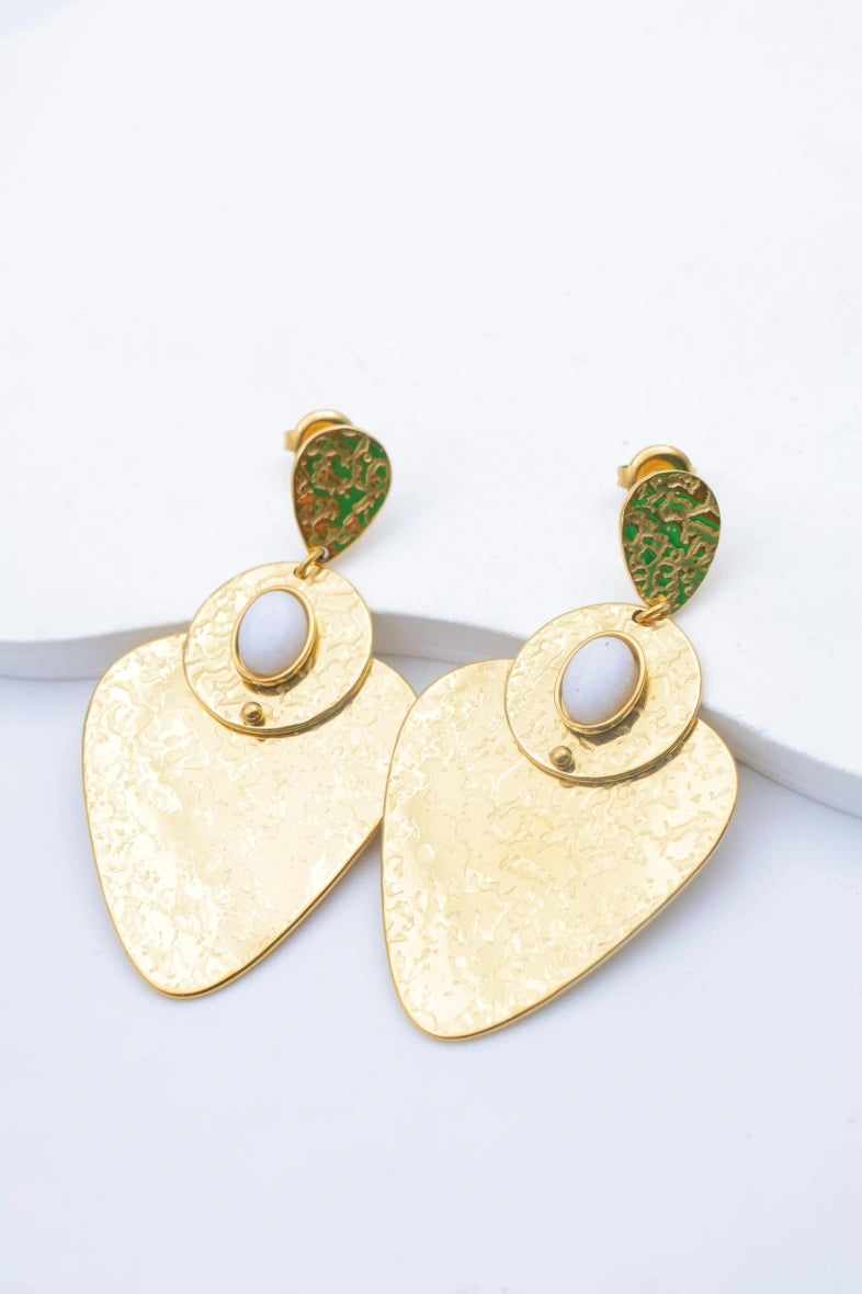 Boucles d'oreilles en acier inoxydable - BLANC