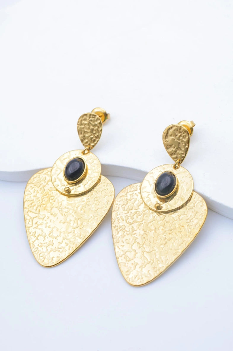 Boucles d'oreilles en acier inoxydable - NOIR