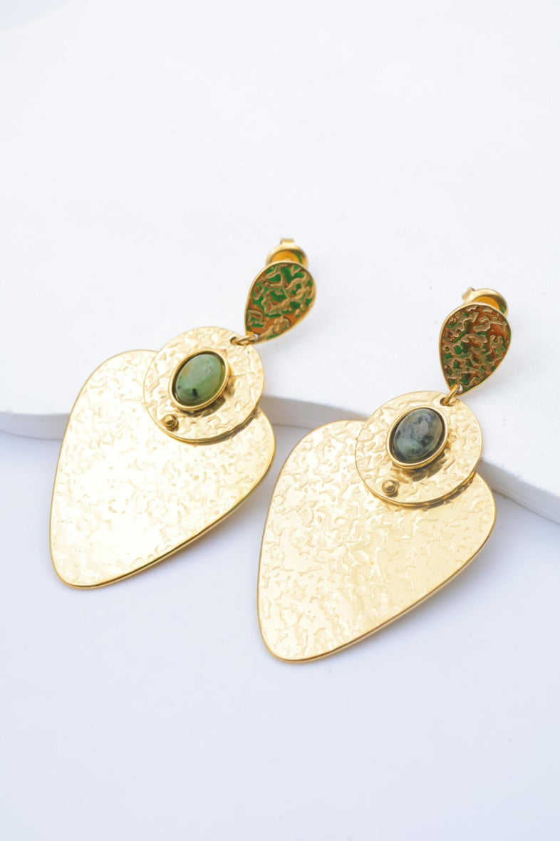 Boucles d'oreilles en acier inoxydable - VERT
