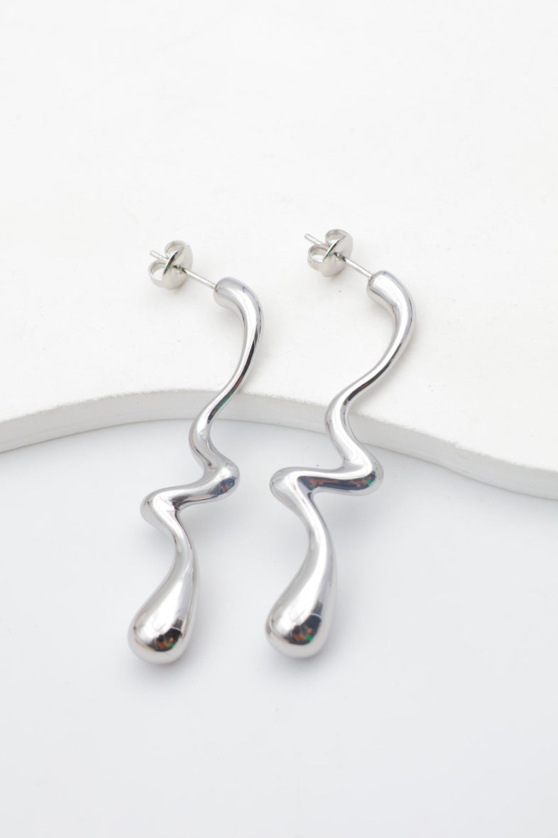 Boucles d'oreilles en acier inoxydable - ARGENT