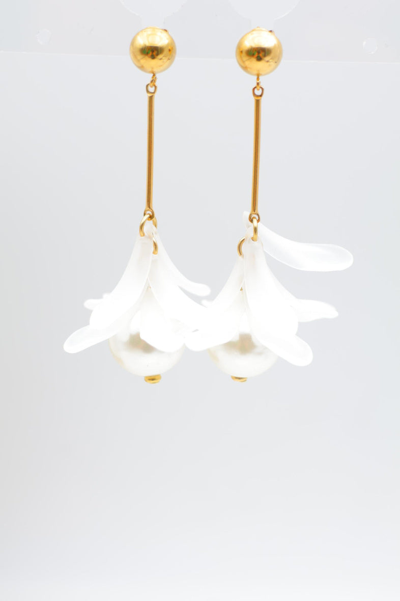 Boucles d'oreilles en acier inoxydable - BLANC