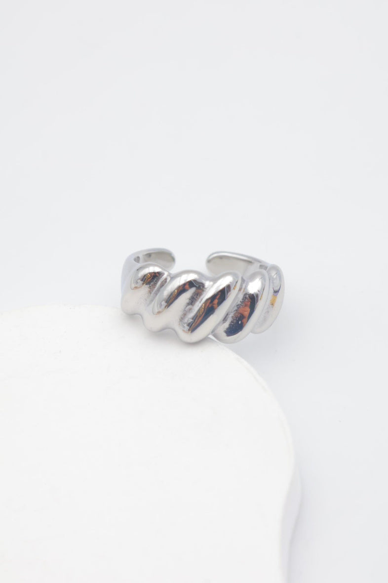 Bague en acier inoxydable ajustable - ARGENT
