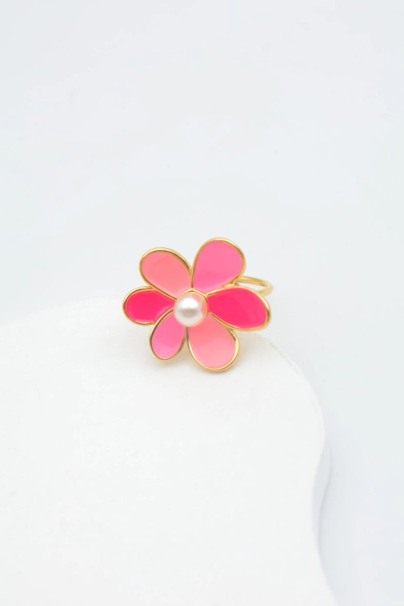 Bague en acier inoxydable ajustable - FUCHSIA