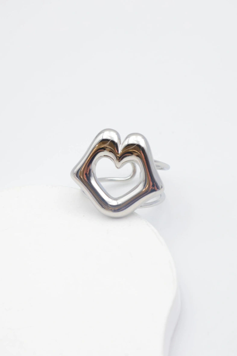 Bague en acier inoxydable ajustable - ARGENT