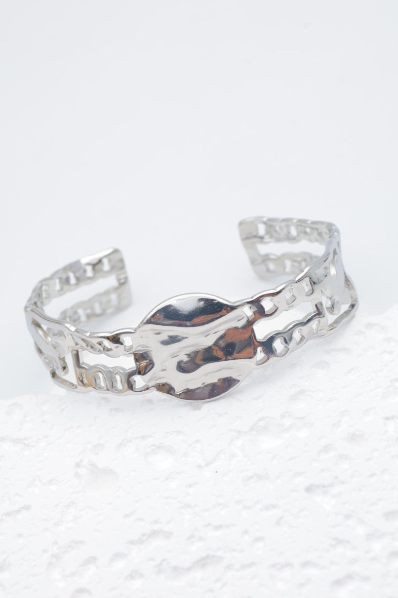 Bracelet jonc en acier inoxydable - ARGENT