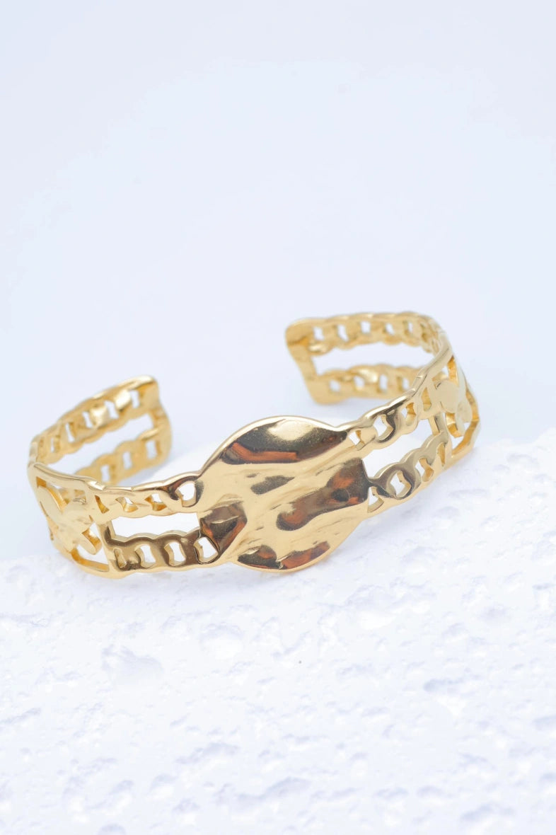 Bracelet jonc en acier inoxydable - DORÉ