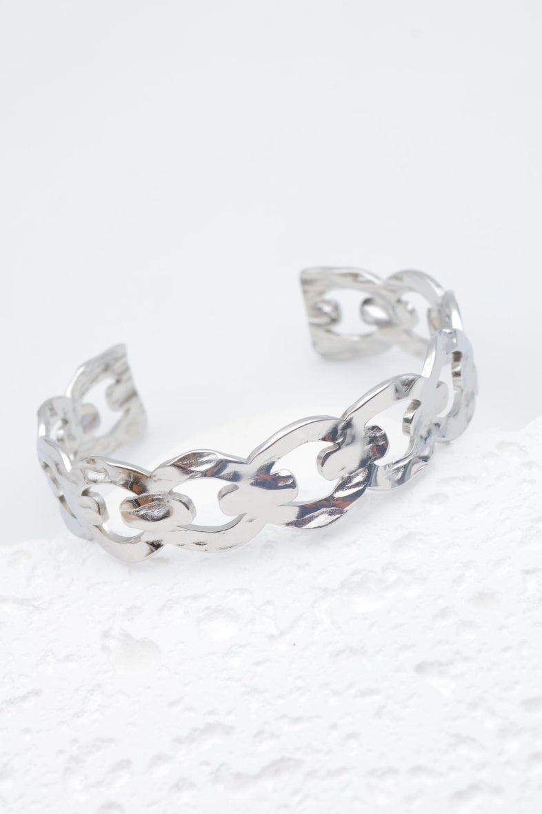Bracelet jonc en acier inoxydable - ARGENT