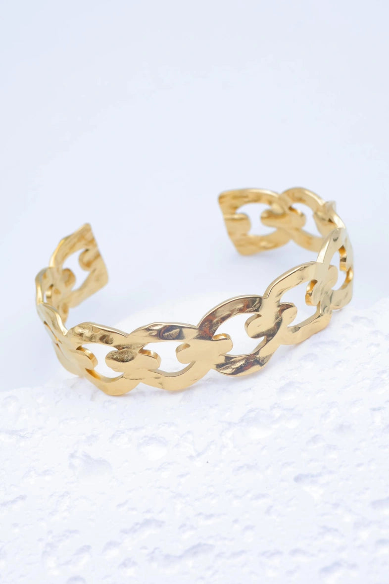 Bracelet jonc en acier inoxydable - DORÉ