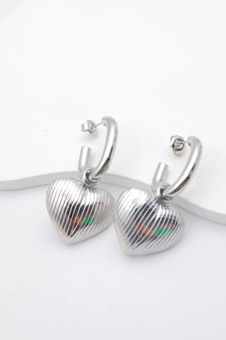 Boucles d'oreilles en acier inoxydable - ARGENT