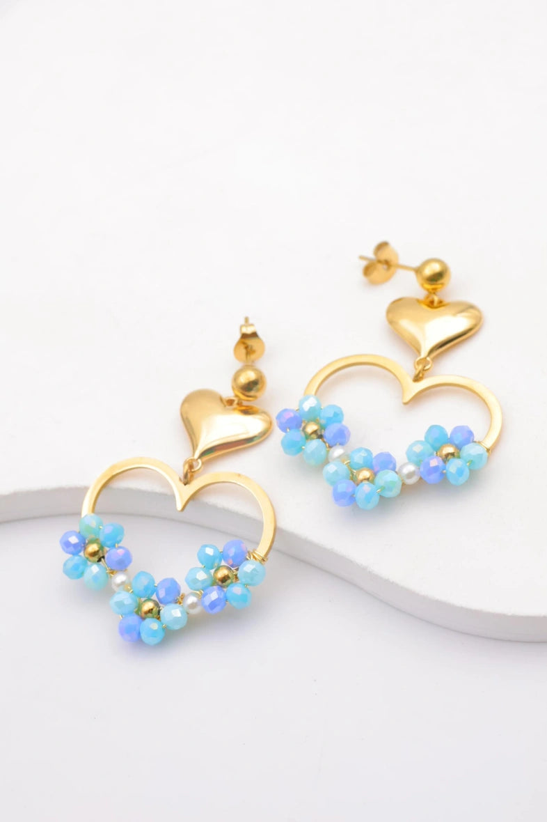 Boucles d'oreilles en acier inoxydable - BLEU