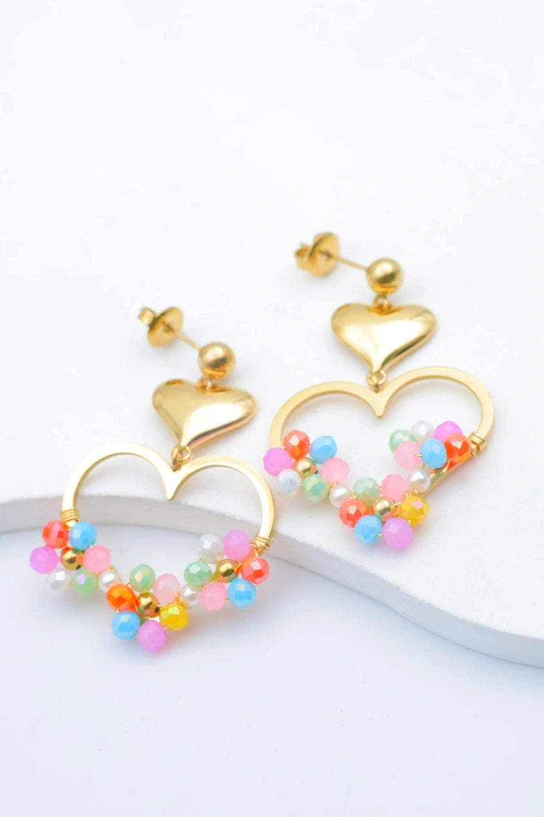 Boucles d'oreilles en acier inoxydable - MULTICOLORE