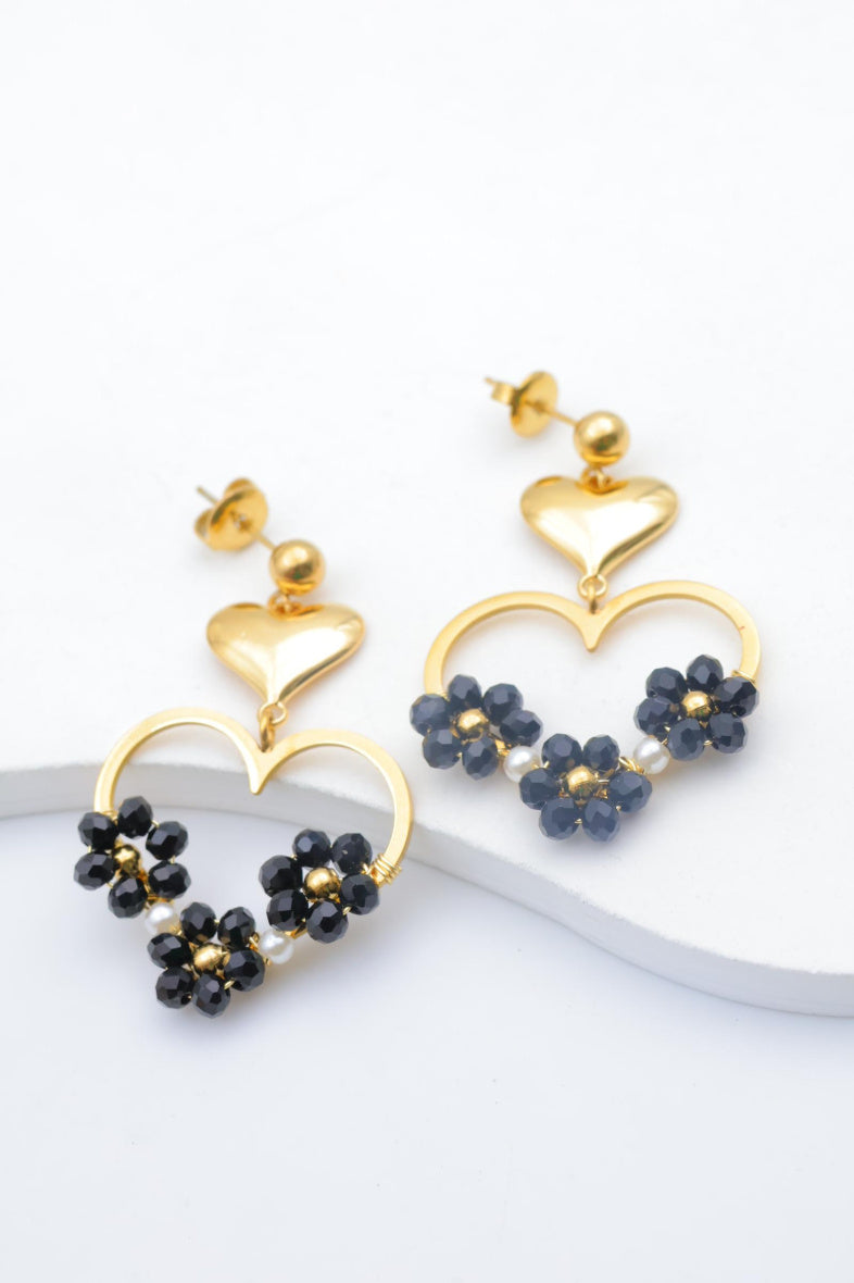 Boucles d'oreilles en acier inoxydable - NOIR