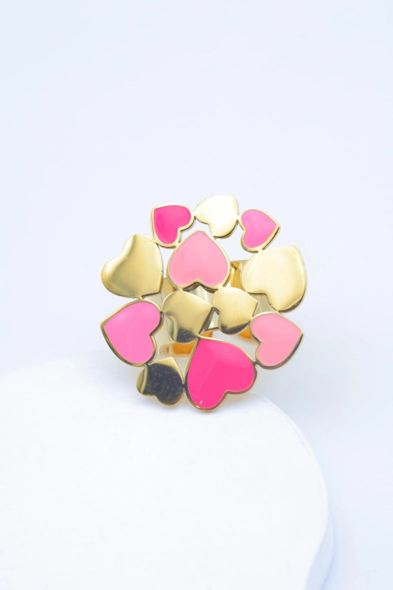 Bague en acier inoxydable ajustable - FUCHSIA