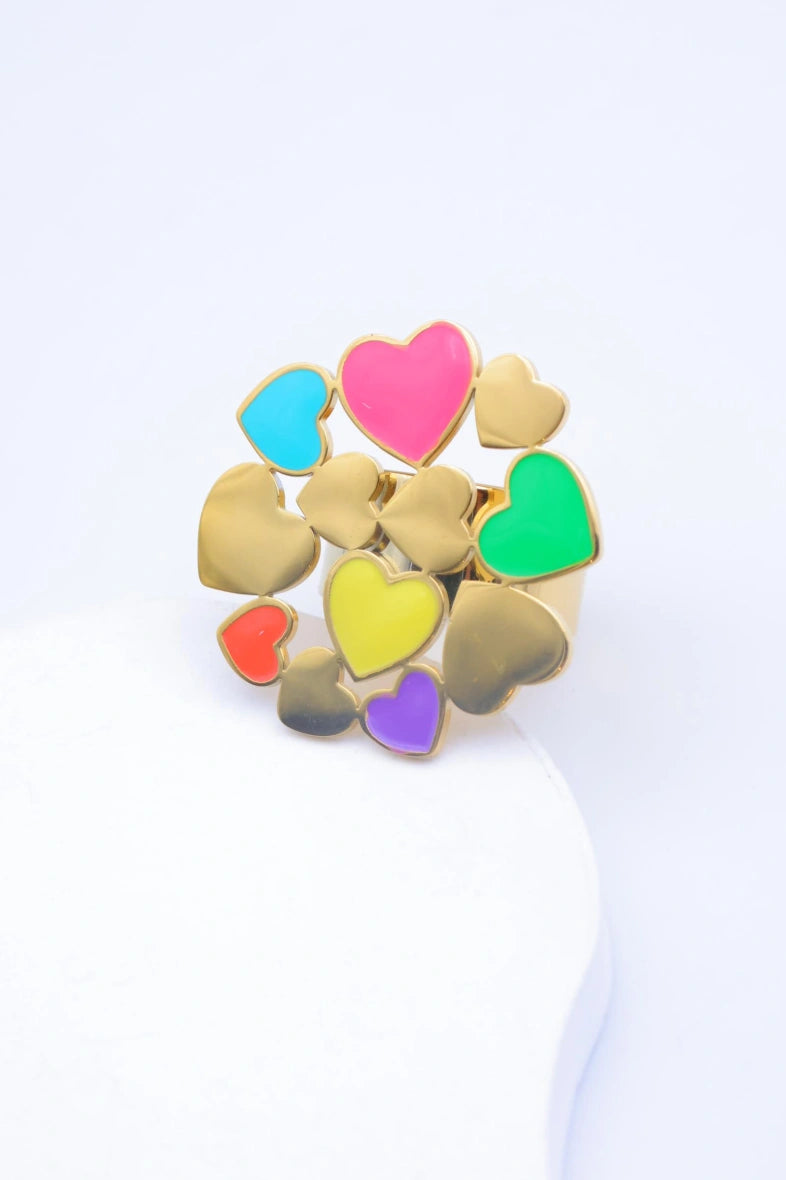 Bague en acier inoxydable ajustable - MULTICOLORE