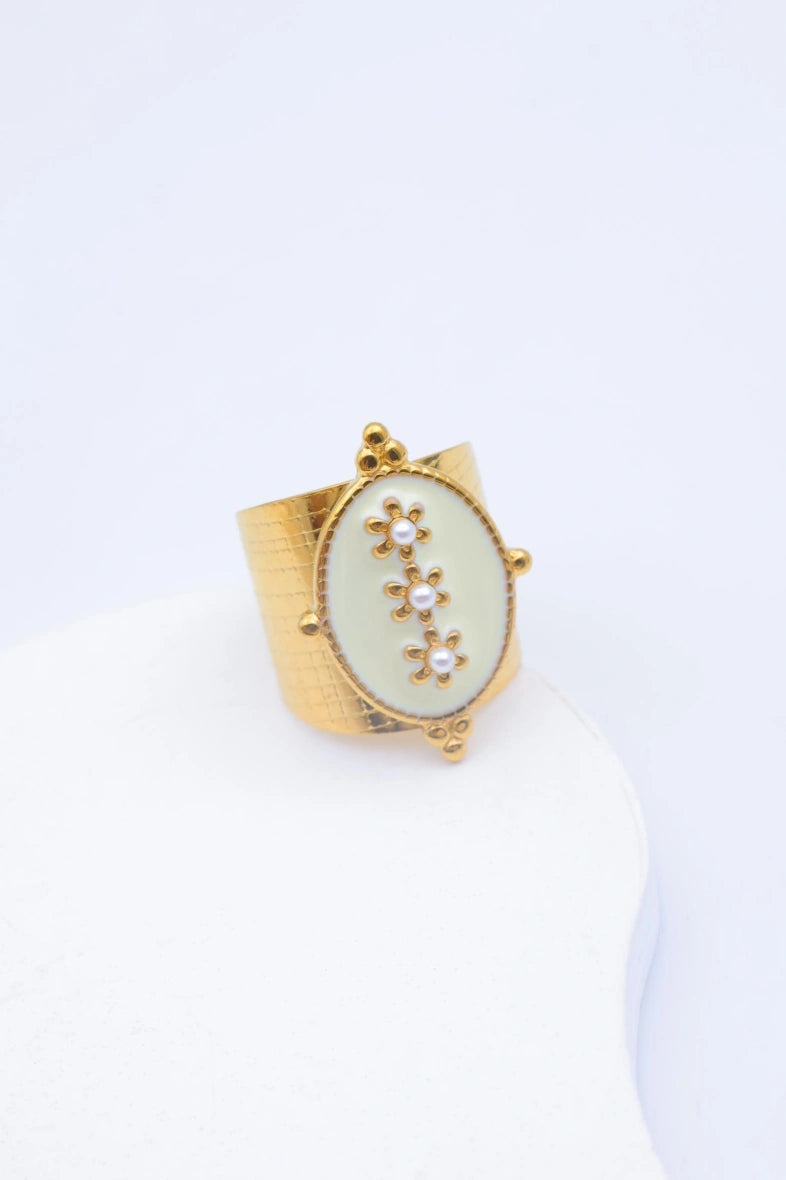 Bague en acier inoxydable ajustable - BLANC