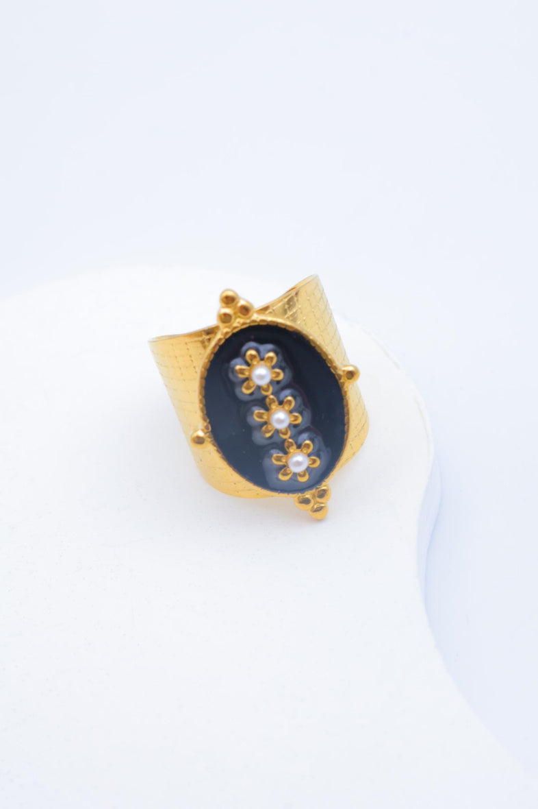 Bague en acier inoxydable ajustable - NOIR