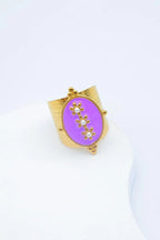 Bague en acier inoxydable ajustable - VIOLET