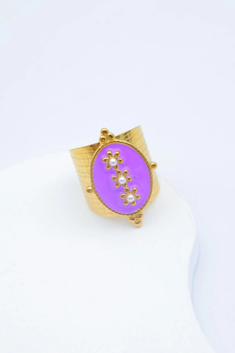 Bague en acier inoxydable ajustable - VIOLET