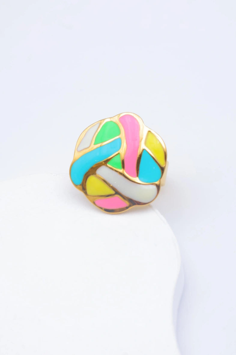 Bague en acier inoxydable ajustable - MULTICOLORE