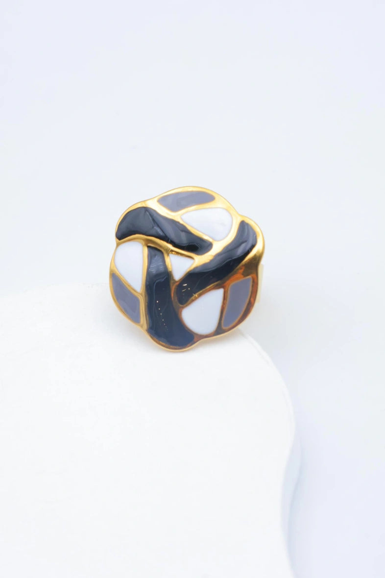 Bague en acier inoxydable ajustable - NOIR