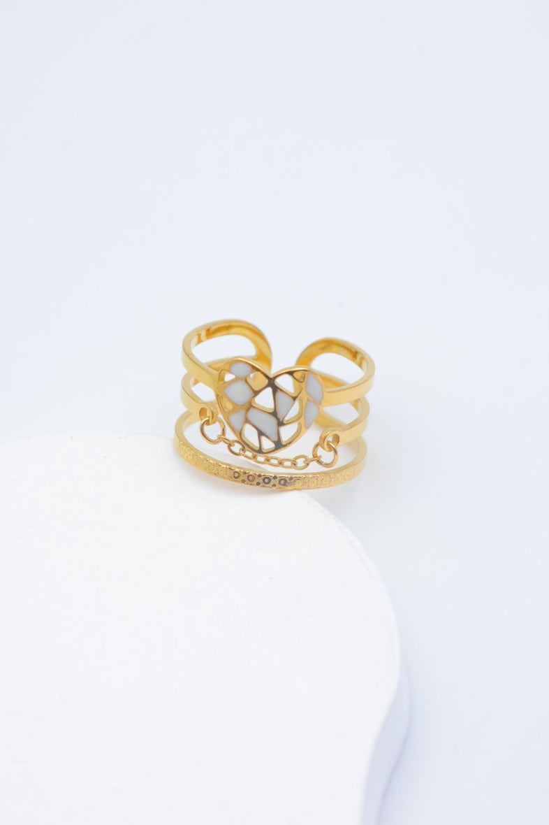 Bague en acier inoxydable ajustable - BLANC