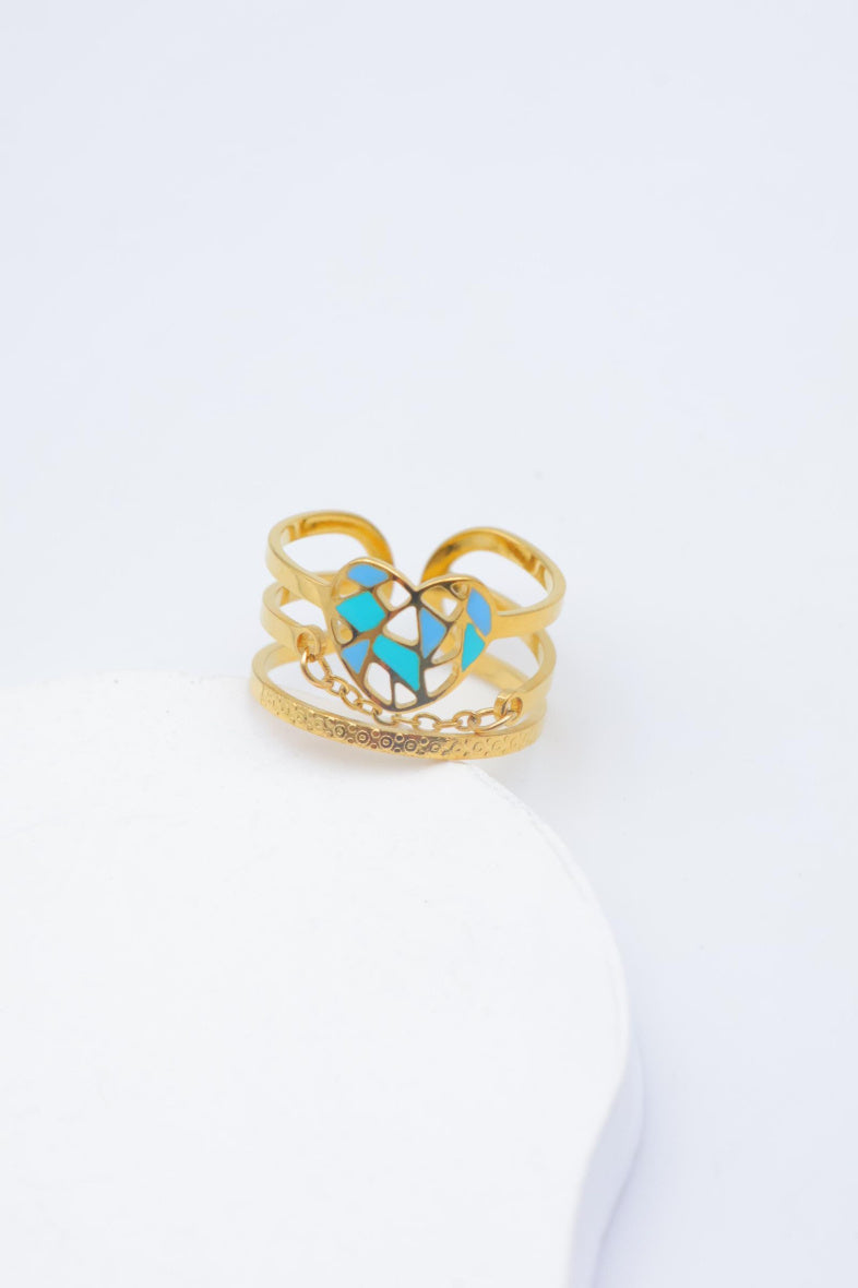 Bague en acier inoxydable ajustable - BLEU