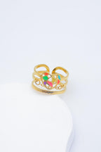 Bague en acier inoxydable ajustable - MULTICOLORE