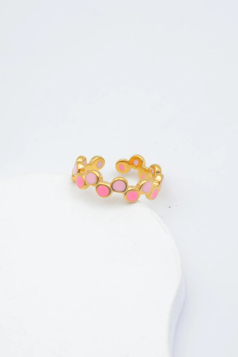 Bague en acier inoxydable ajustable - FUCHSIA