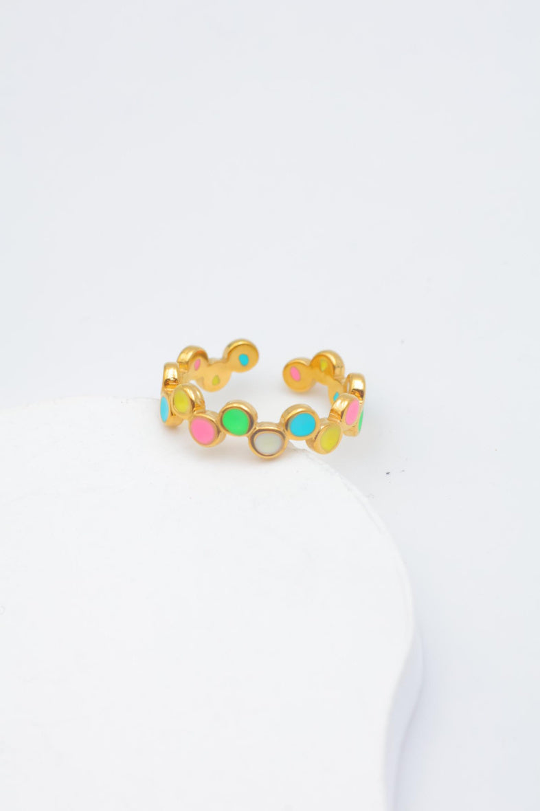 Bague en acier inoxydable ajustable - MULTICOLORE