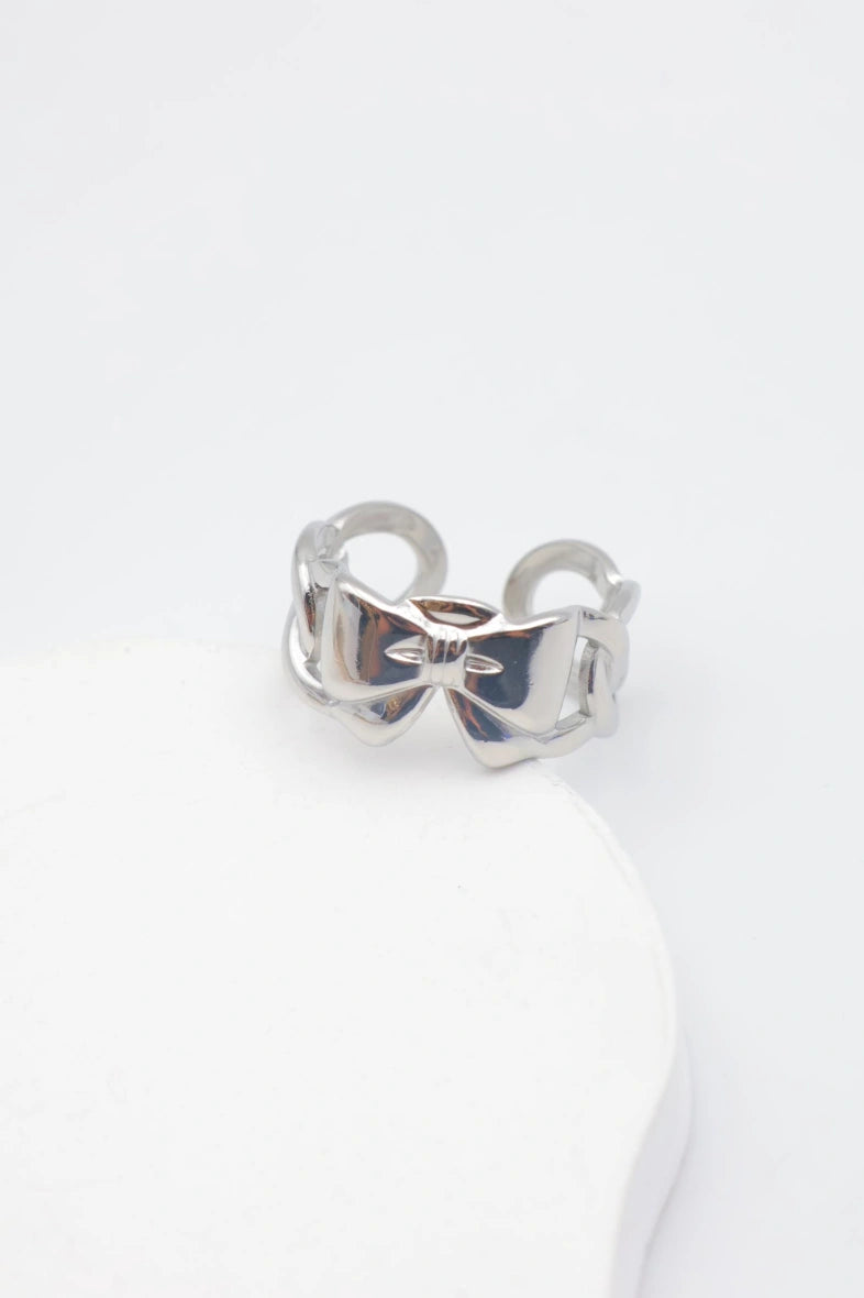 Bague en acier inoxydable ajustable - ARGENT
