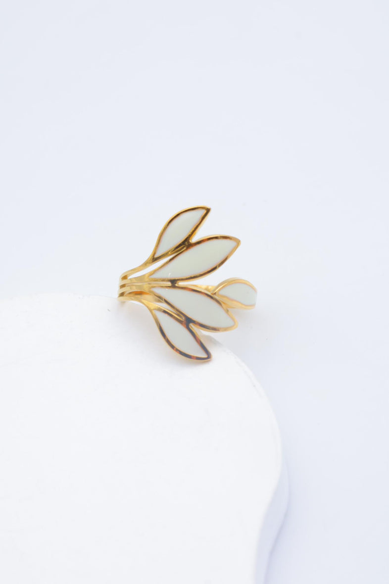 Bague en acier inoxydable ajustable - BLANC