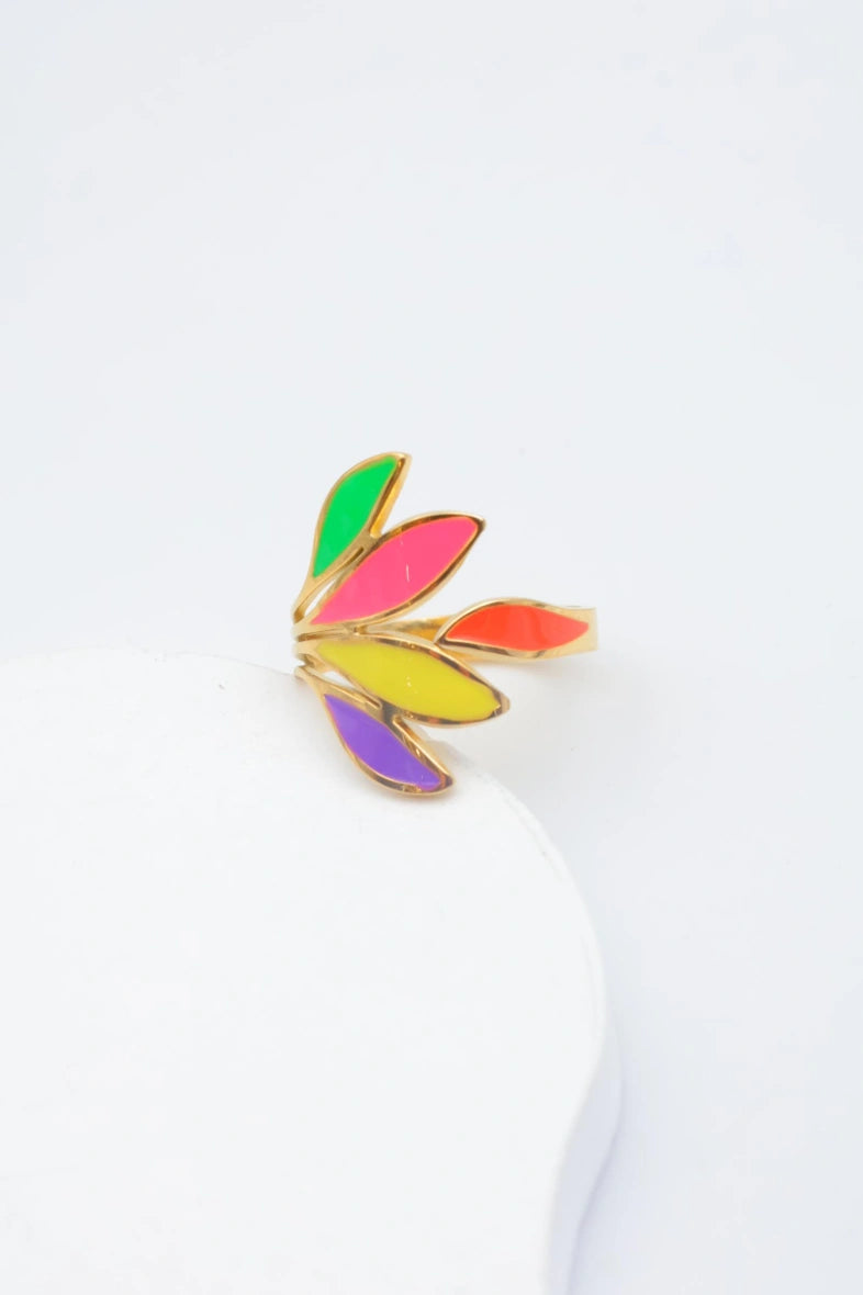 Bague en acier inoxydable ajustable - MULTICOLORE