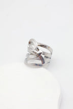 Bague en acier inoxydable ajustable - ARGENT