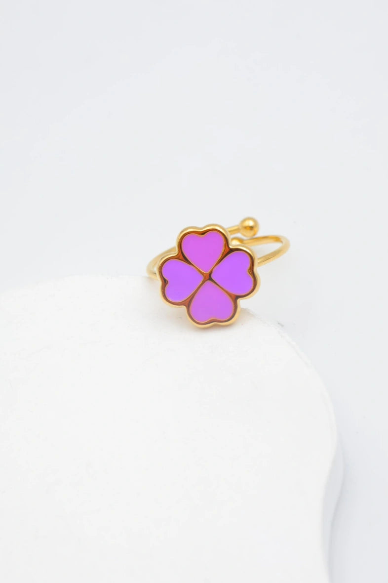 Bague en acier inoxydable ajustable - VIOLET
