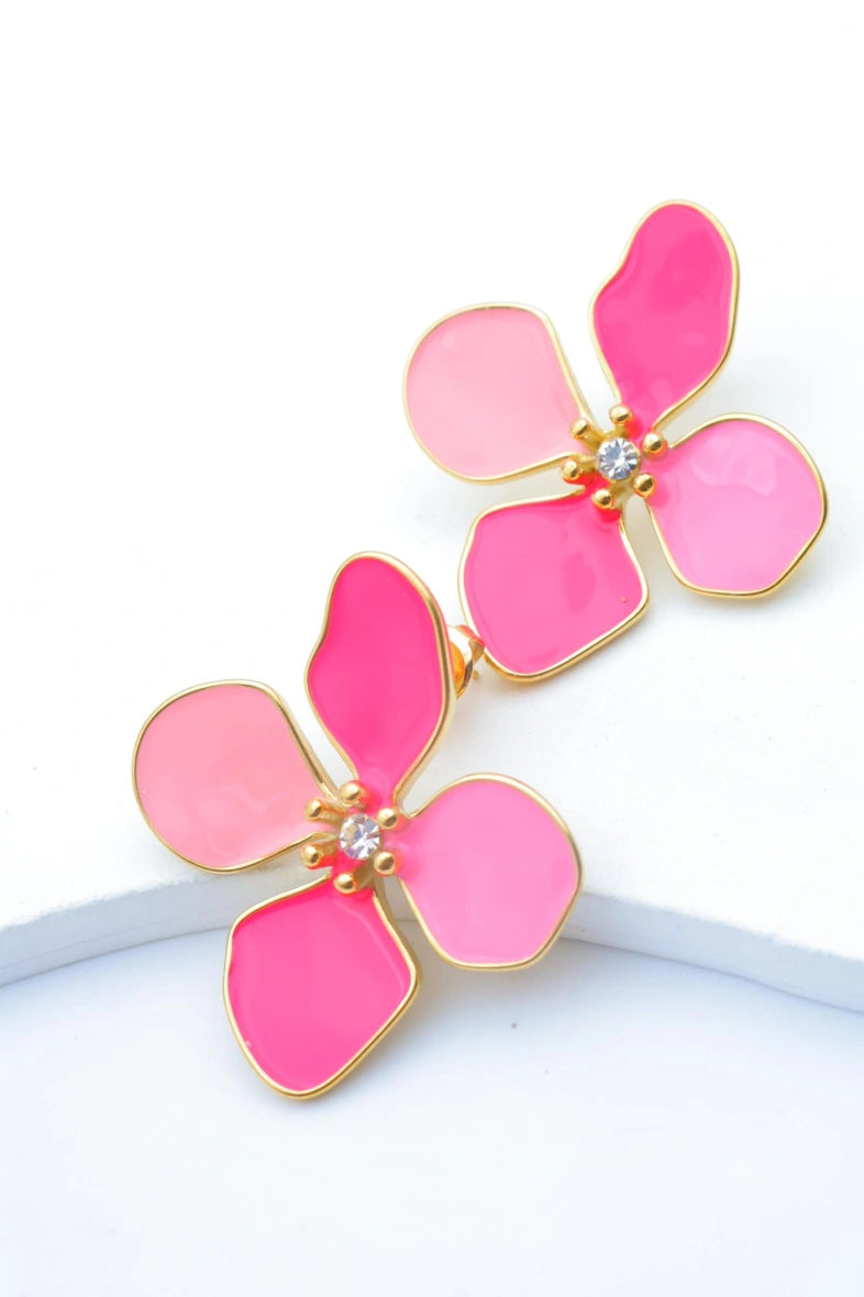 Boucles d'oreilles en acier inoxydable - FUCHSIA