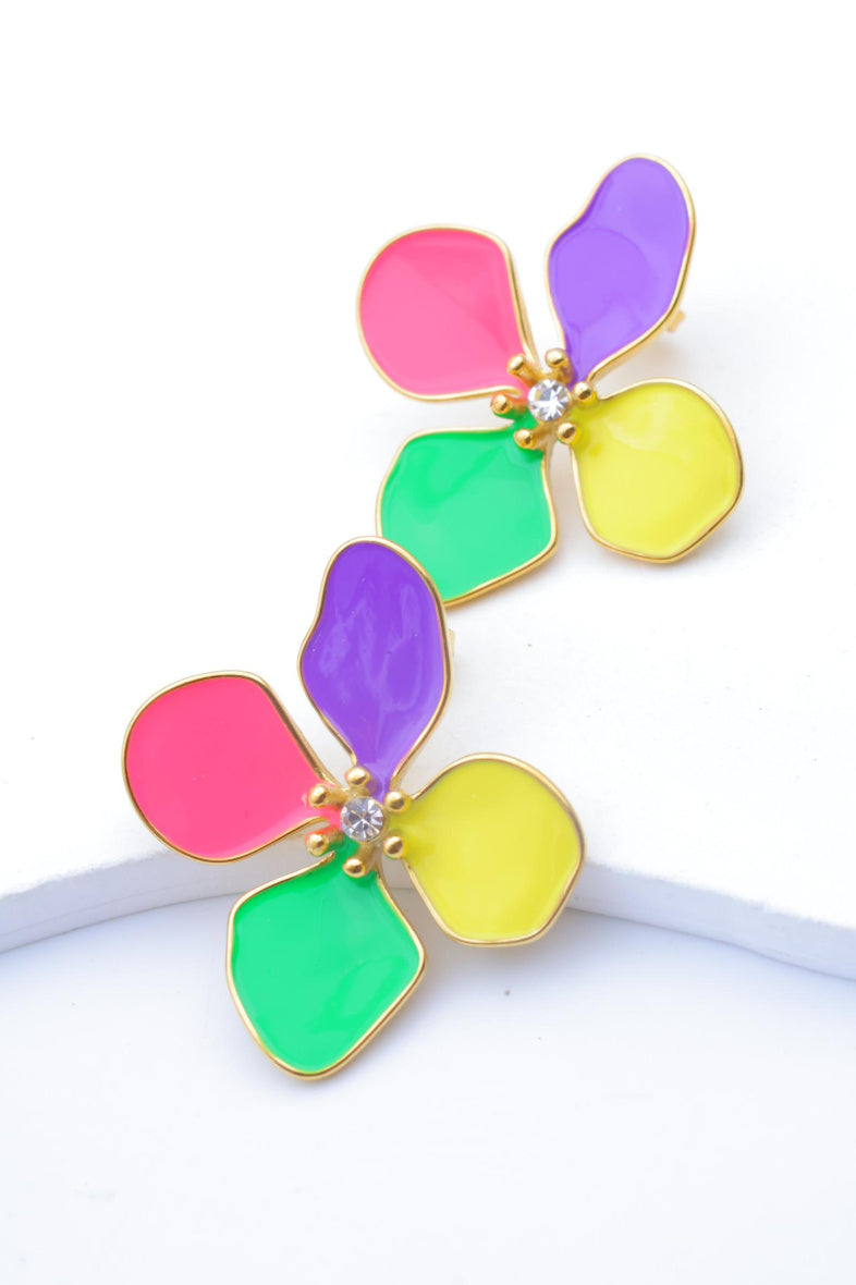 Boucles d'oreilles en acier inoxydable - MULTICOLORE