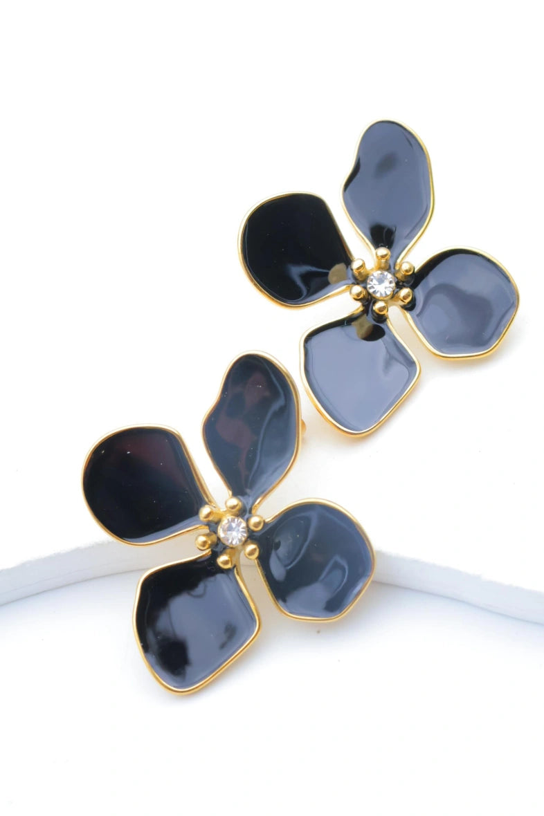Boucles d'oreilles en acier inoxydable - NOIR