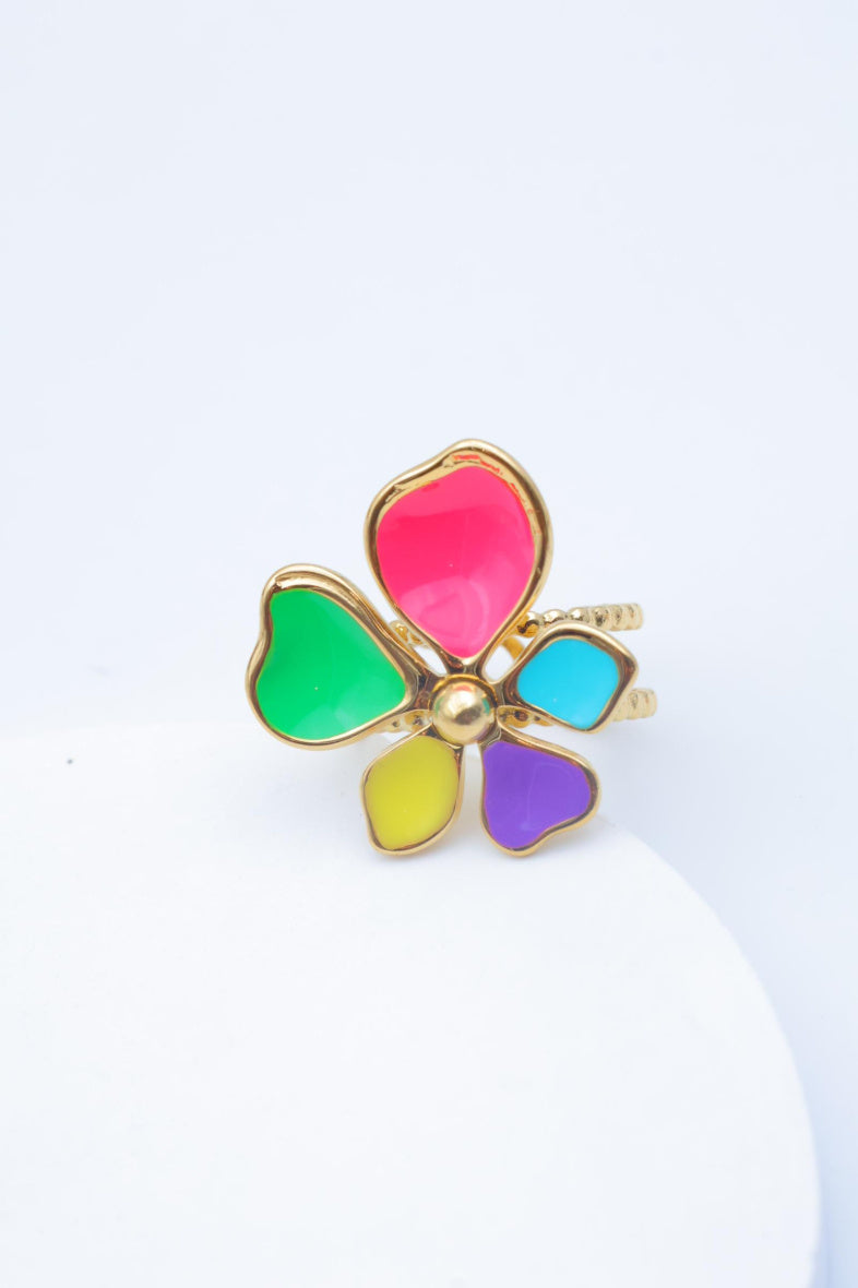 Bague en acier inoxydable ajustable - MULTICOLORE