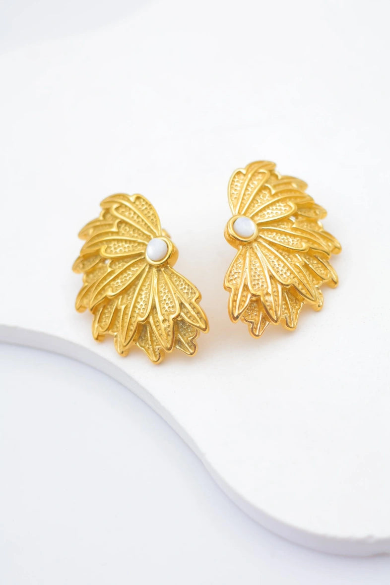 Boucles d'oreilles en acier inoxydable - BLANC