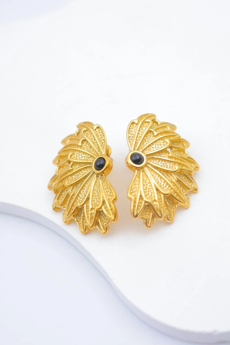 Boucles d'oreilles en acier inoxydable - NOIR