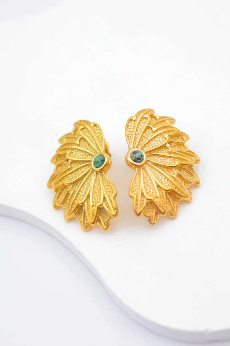 Boucles d'oreilles en acier inoxydable - VERT