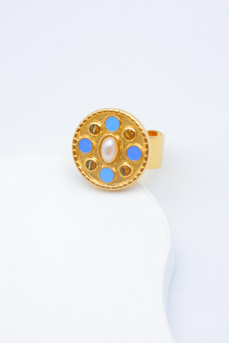 Bague en acier inoxydable ajustable - BLEU