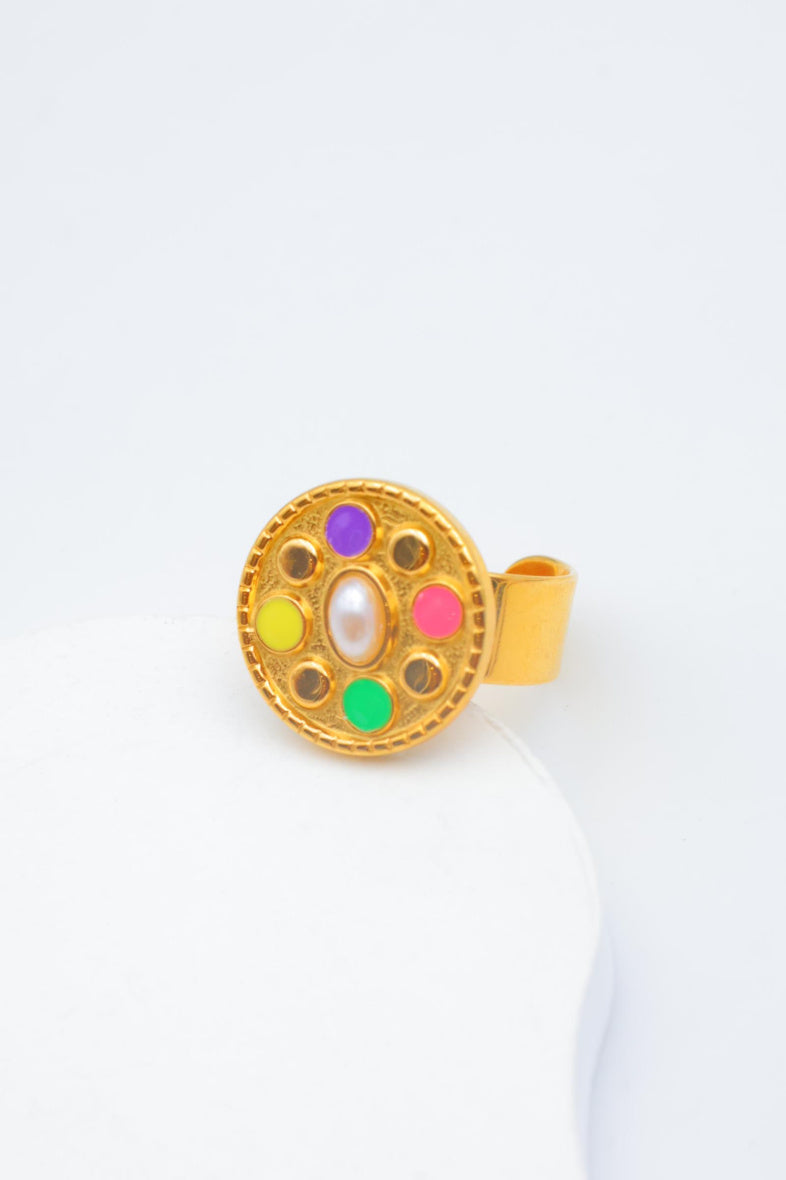 Bague en acier inoxydable ajustable - MULTICOLORE