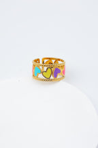 Bague en acier inoxydable ajustable - MULTICOLORE