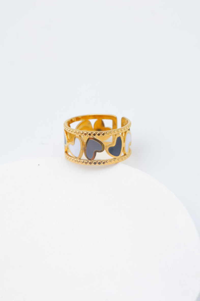 Bague en acier inoxydable ajustable - NOIR