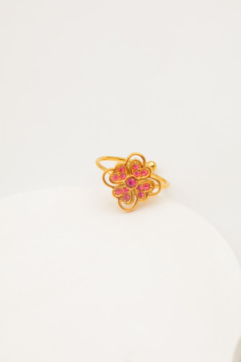 Bague en acier inoxydable ajustable - FUCHSIA