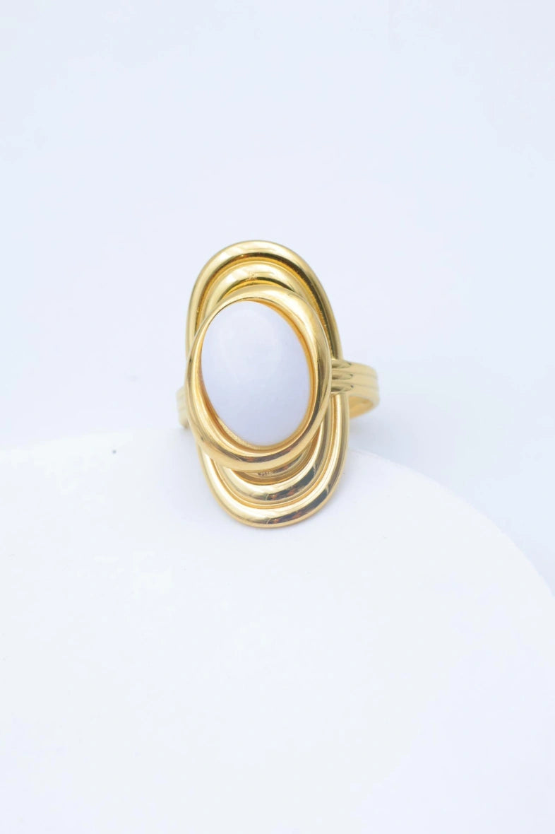 Bague en acier inoxydable ajustable - BLANC